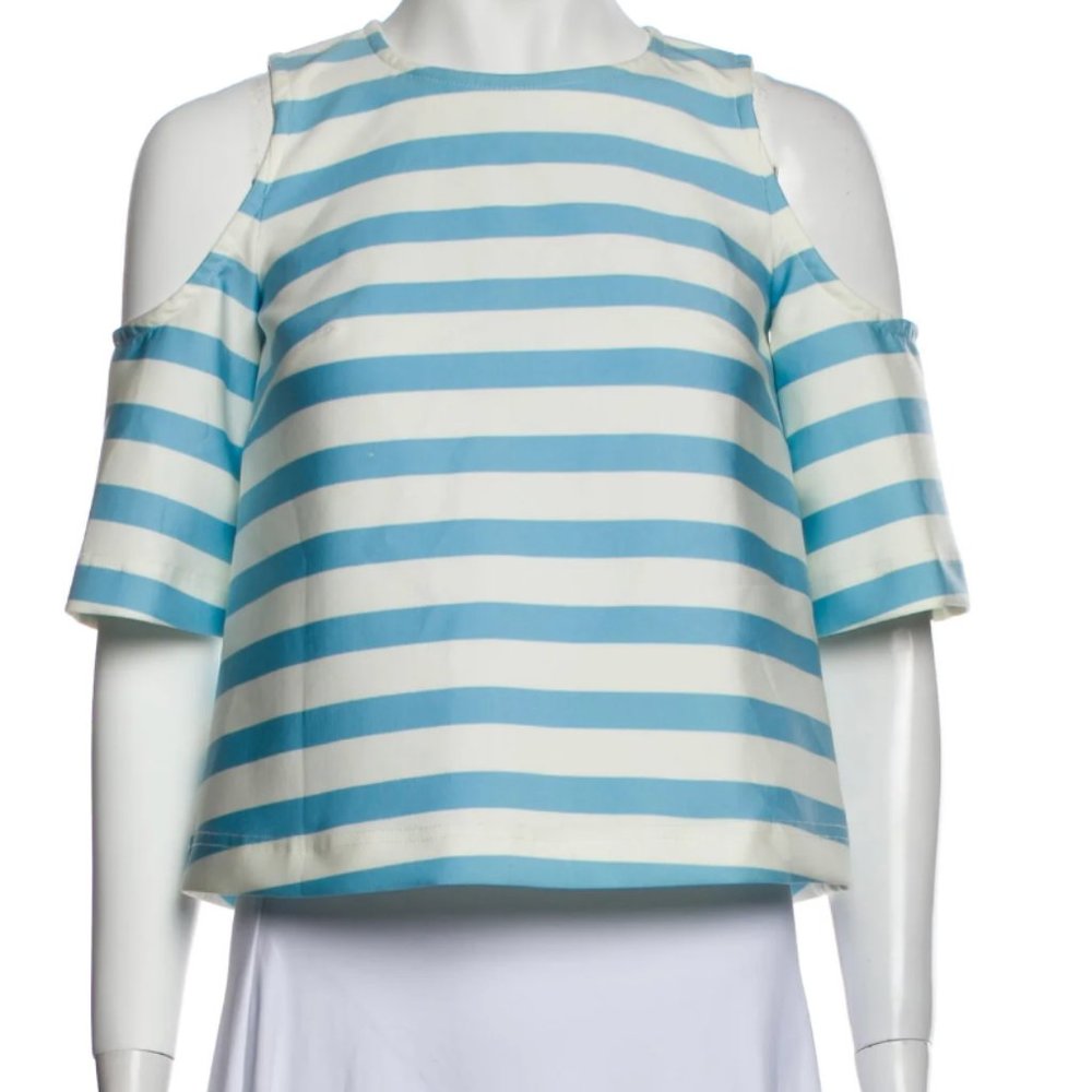 Tanya Taylor Striped Off The Shoulder Top